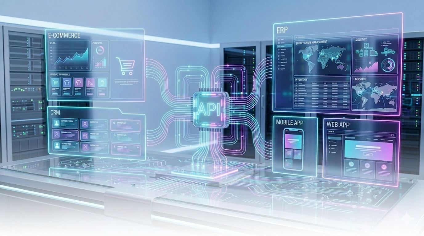 Ilustración de Integración de APIs y Sistemas